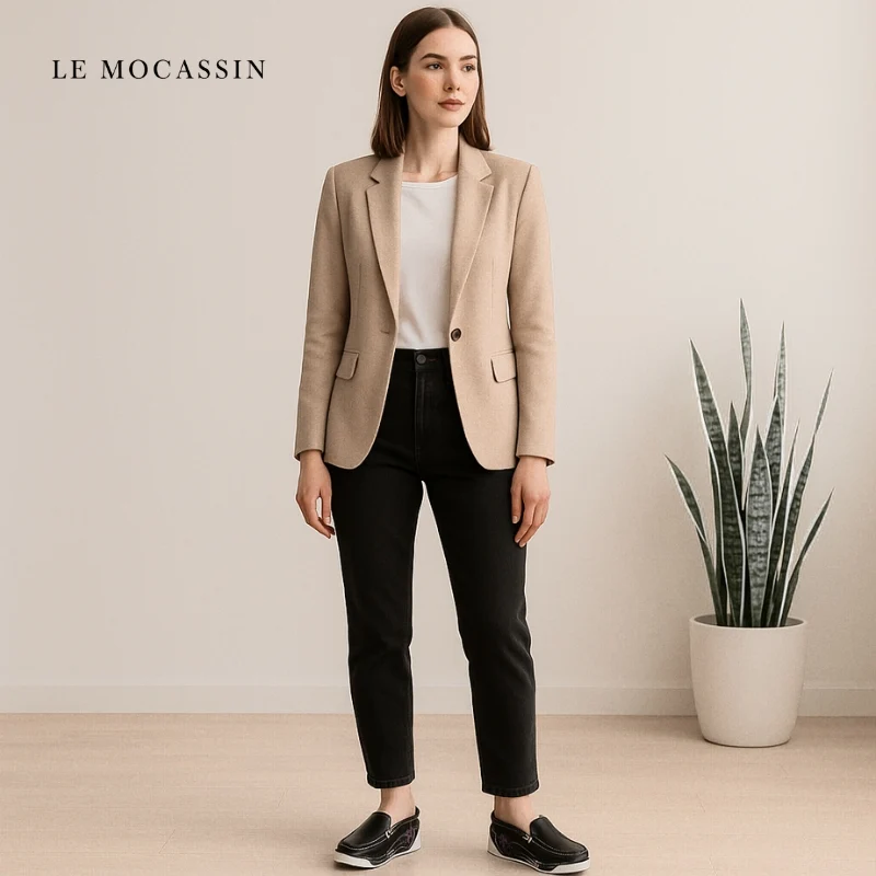 Mocassins À Semelles Compensées Et Motifs Floraux Pour Femme