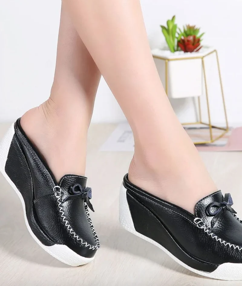Mocassins À Semelles Compensées Et Motifs Floraux Pour Femme