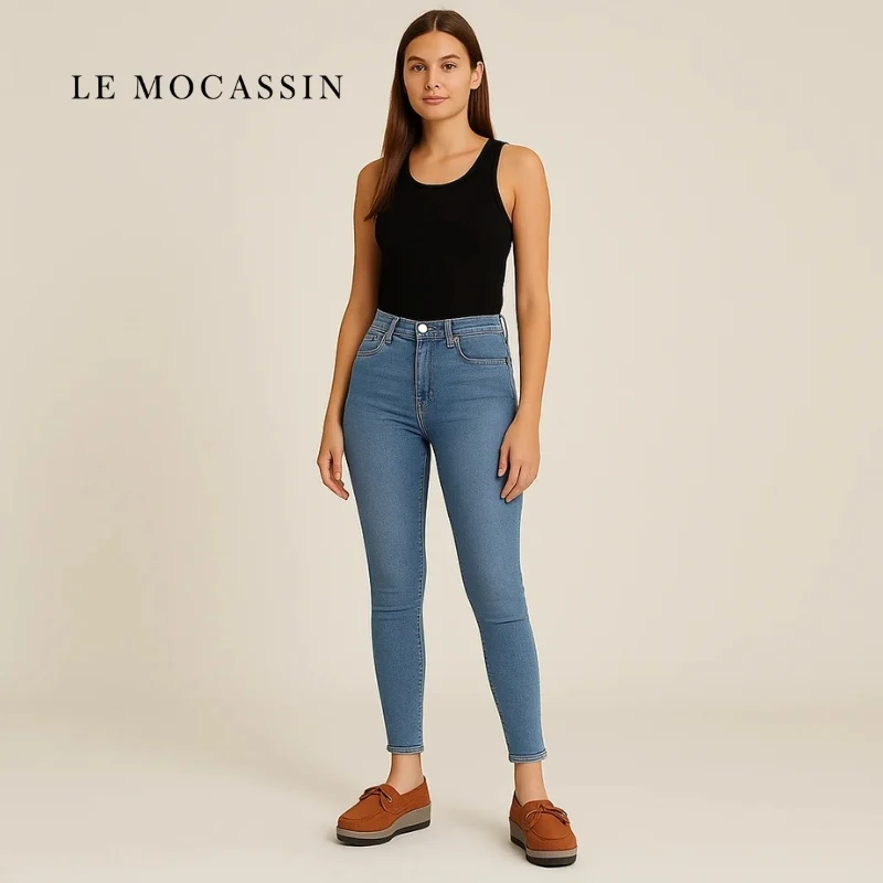 Mocassins À Semelle Compensée En Daim Pour Femme