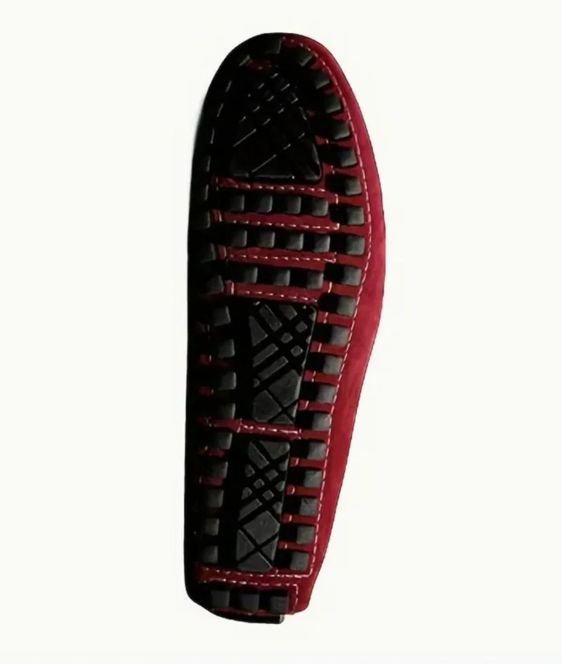 Mocassins Design En Daim Rouge Pour Hommes