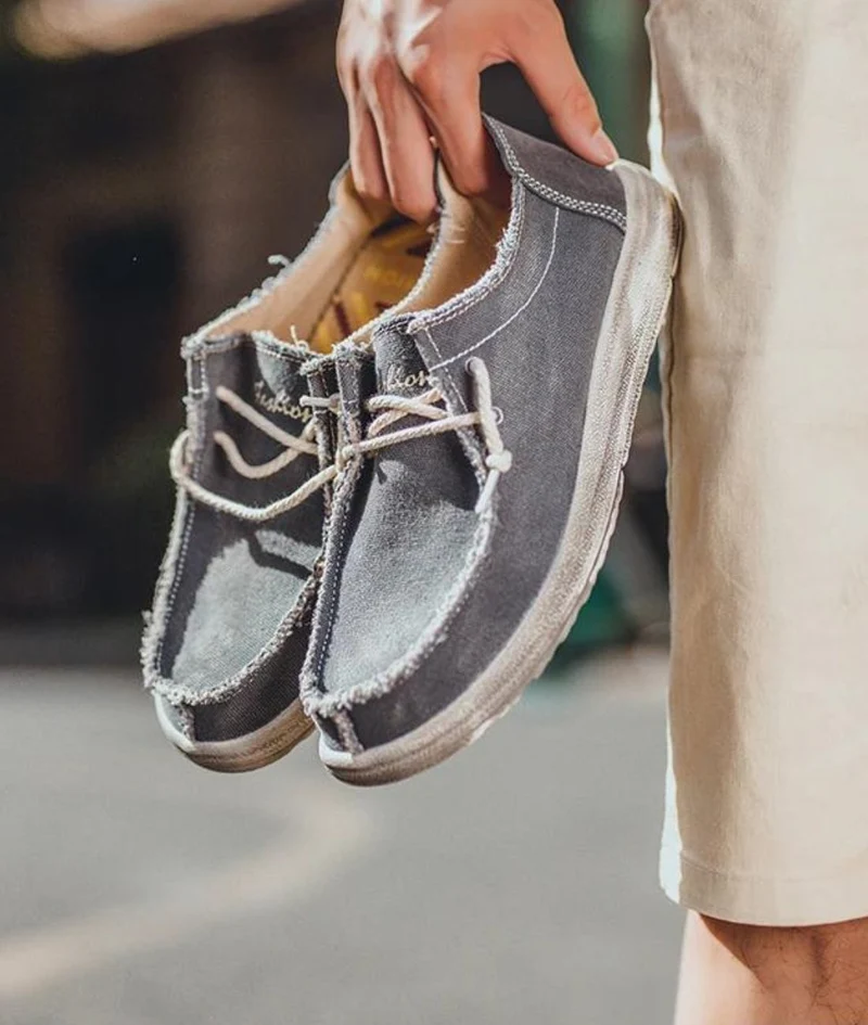 Mocassins Décontractés En Toile Jean Pour Homme
