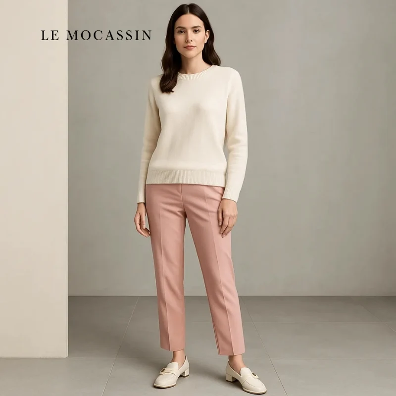 Mocassins À Bout Rond Et Talon Carré Pour Femme