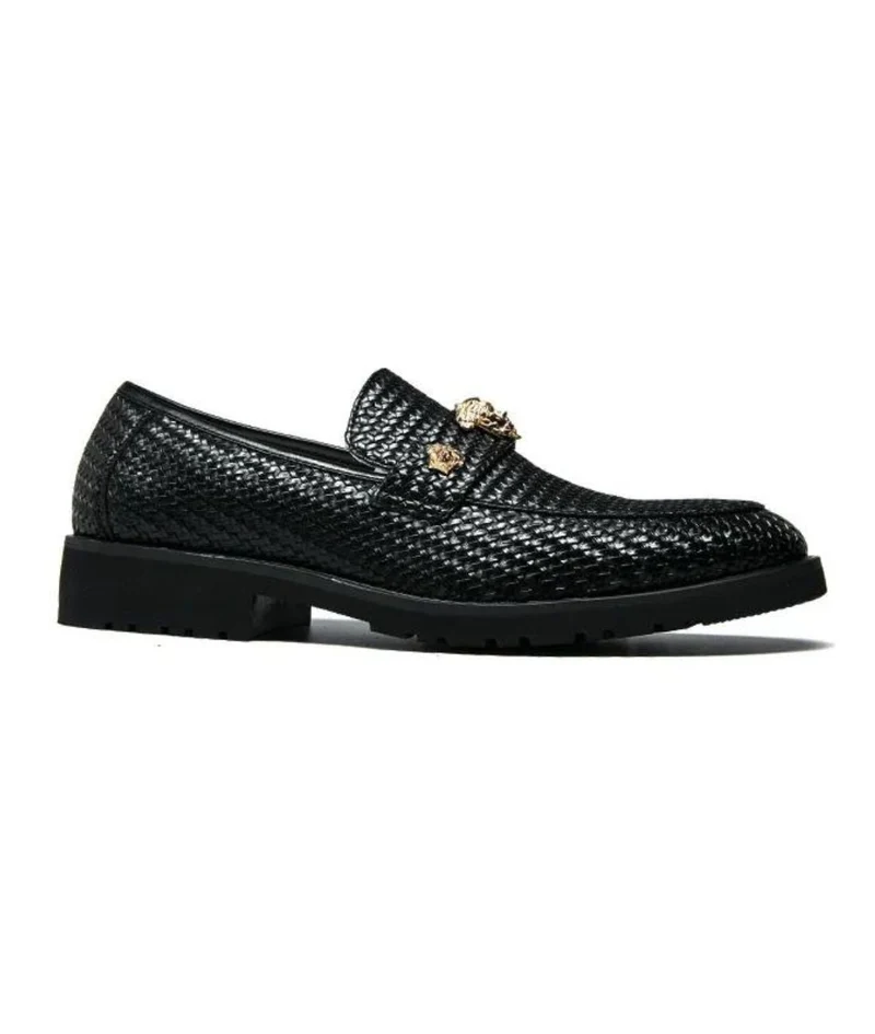 Mocassins À Bout Pointu En Cuir Verni Avec Nœud Décoratif