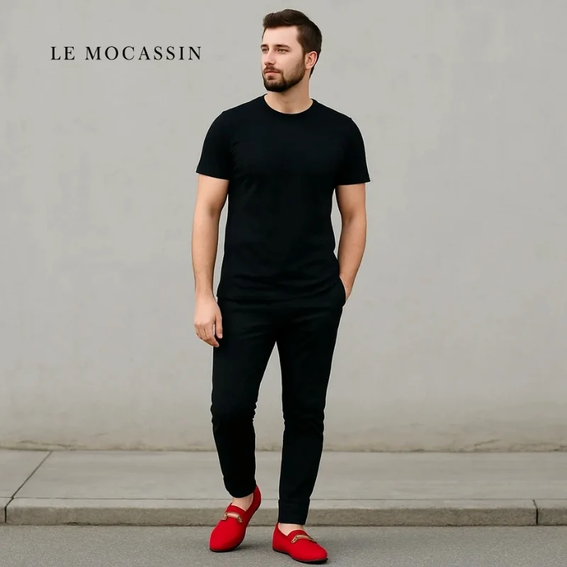 Mocassins À Boucle En Daim Pour Hommes