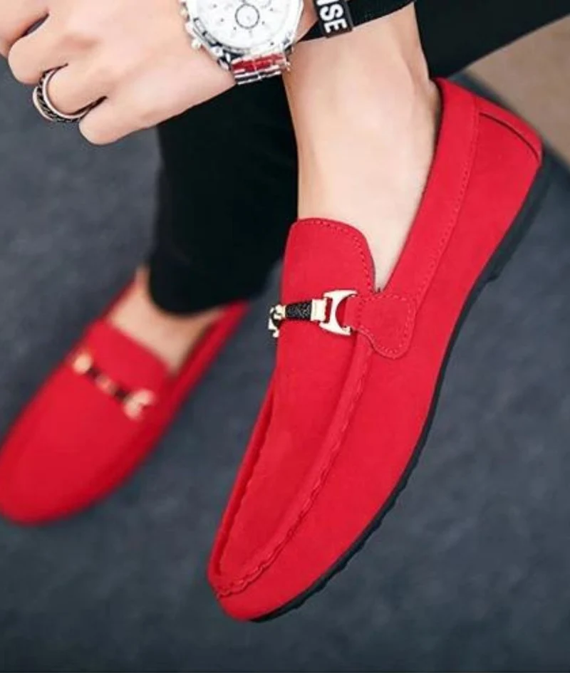 Mocassins À Boucle En Daim Pour Hommes