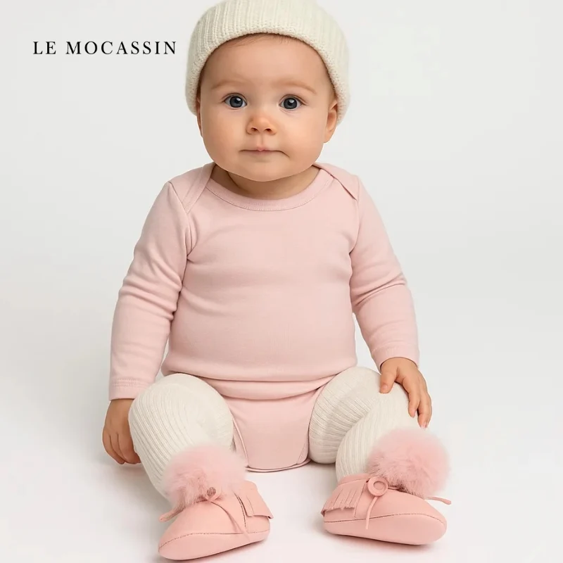 Mocassin Pour Bébé Fille Effet Daim D’hiver