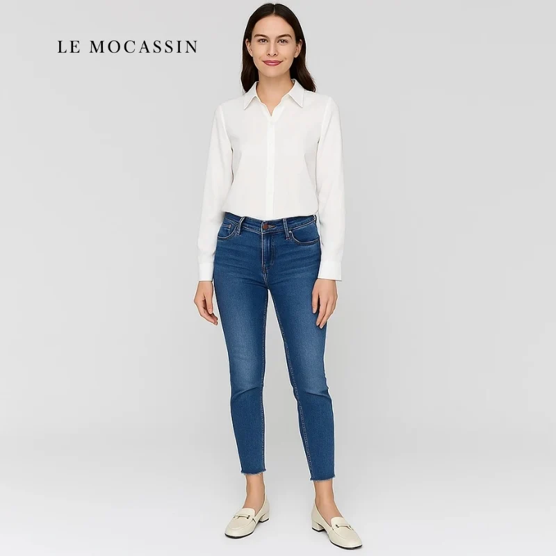 Mocassin Mary Jane Vernis À Talon Carré