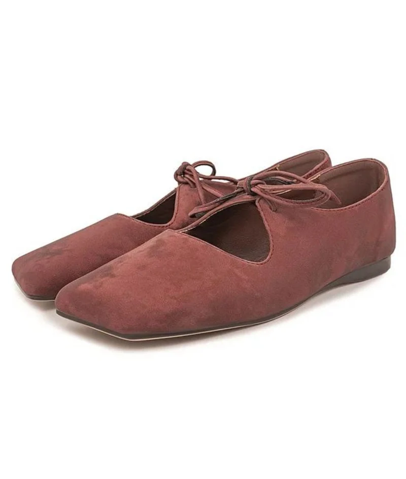 Mocassin Mary Jane Bout Carré Avec Nœud