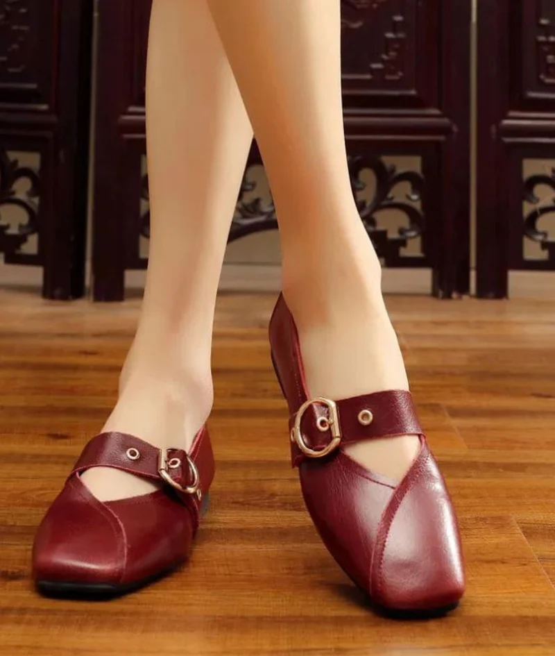 Mocassin Mary Jane À Bout Carré