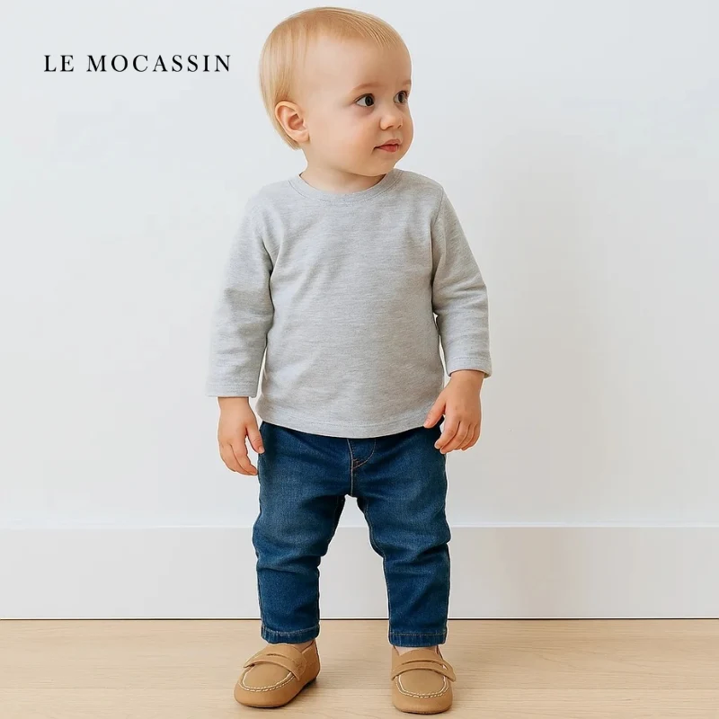 Mocassin Classiques En Cuir Pour Bébé Fille