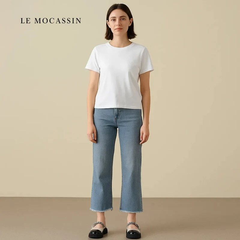 Mocassin Ballerine Vernis À Boucles Avec Petit Talon