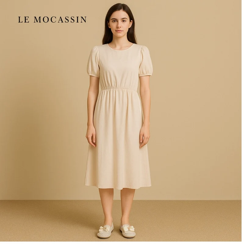 Mocassin Ballerine En Satin Avec Nœud Et Clous