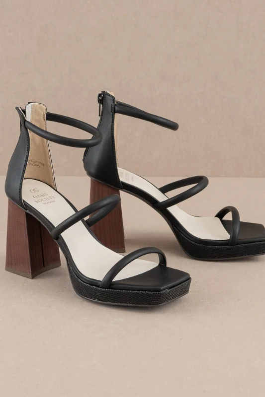 Aisa Platform Heels - Black