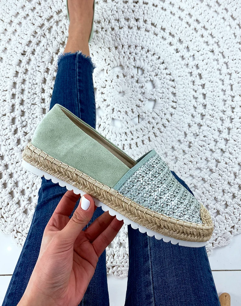 Espadrilles en jute vert