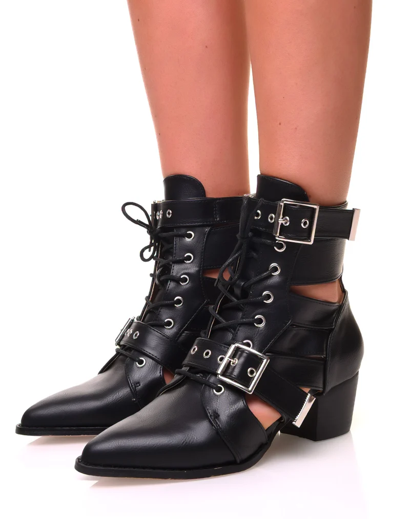 Santiags noires ouvertes