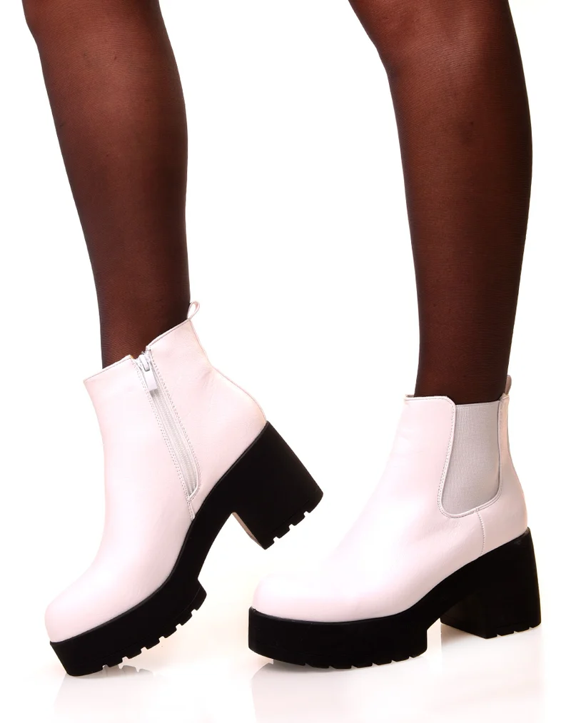 Bottines blanches à plateforme
