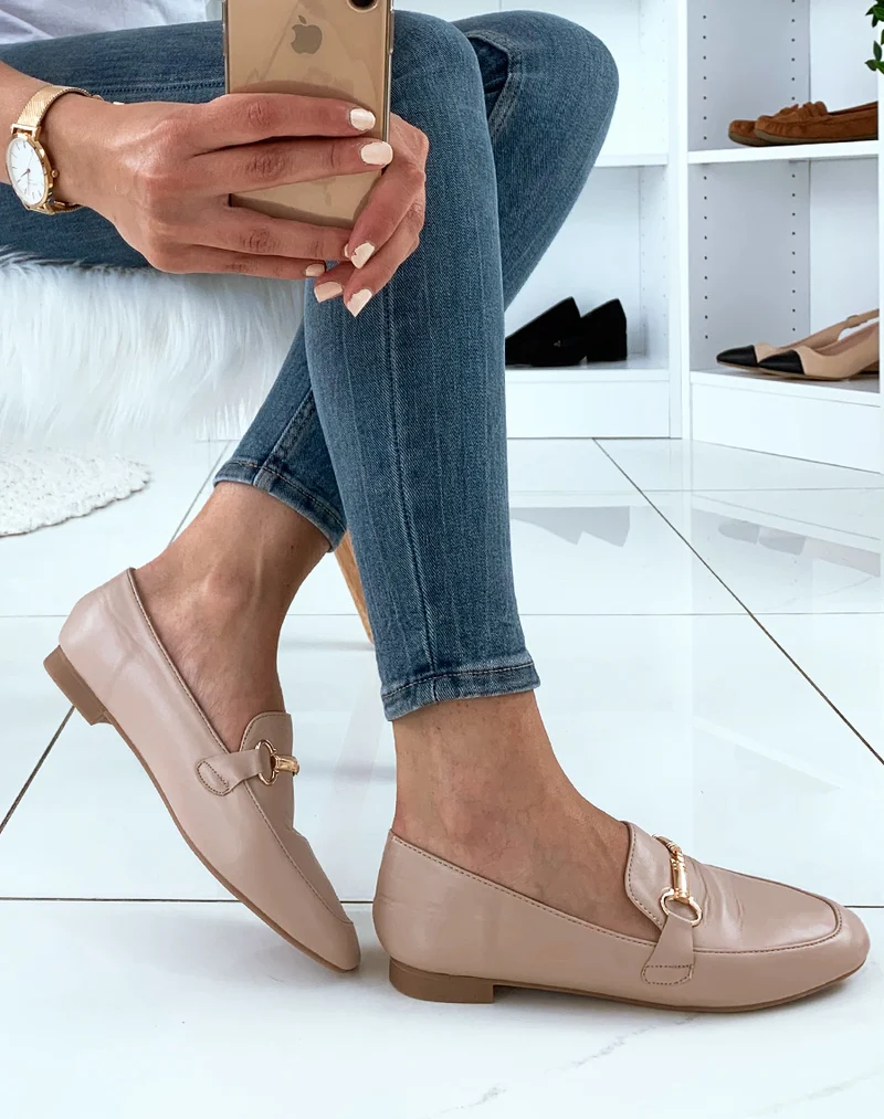 Mocassins en similicuirs beiges
