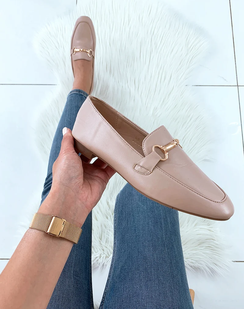 Mocassins en similicuirs beiges