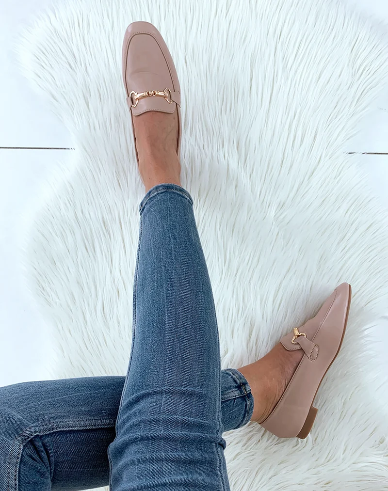 Mocassins en similicuirs beiges