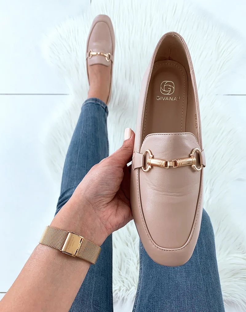Mocassins en similicuirs beiges