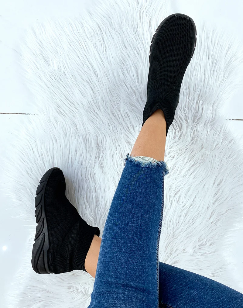 Baskets chaussettes noires