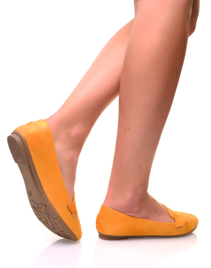 Mocassins en suédine jaune