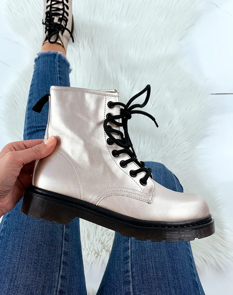 Bottines montante beige