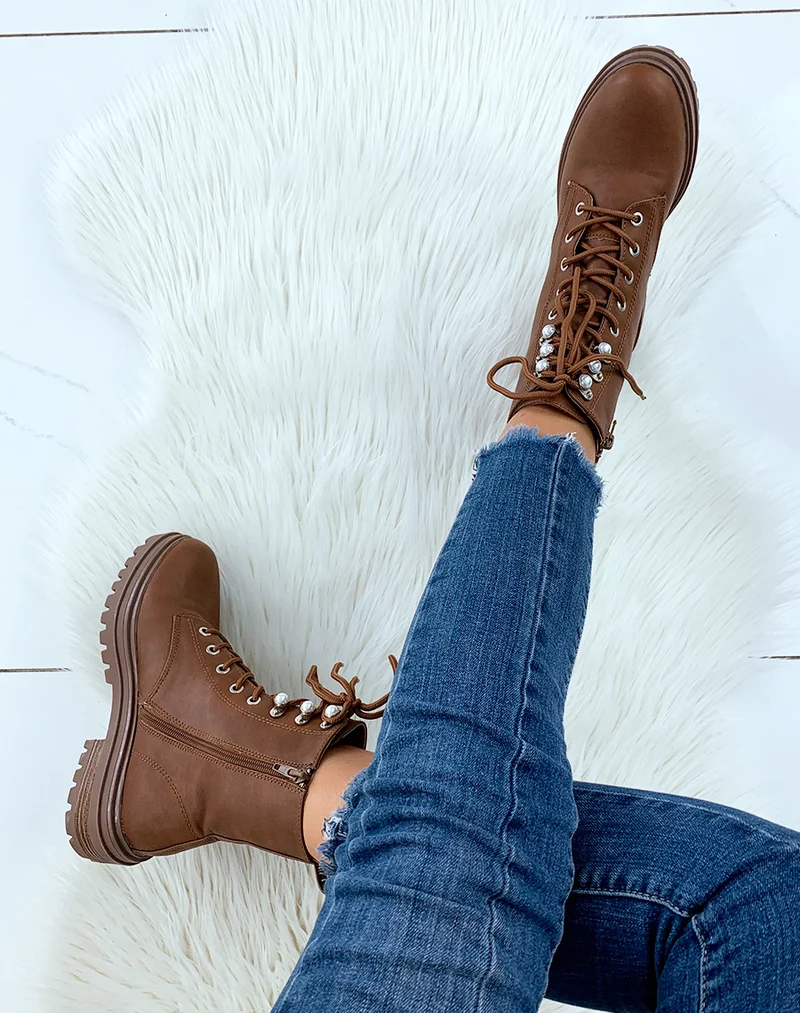 Bottines montantes camel