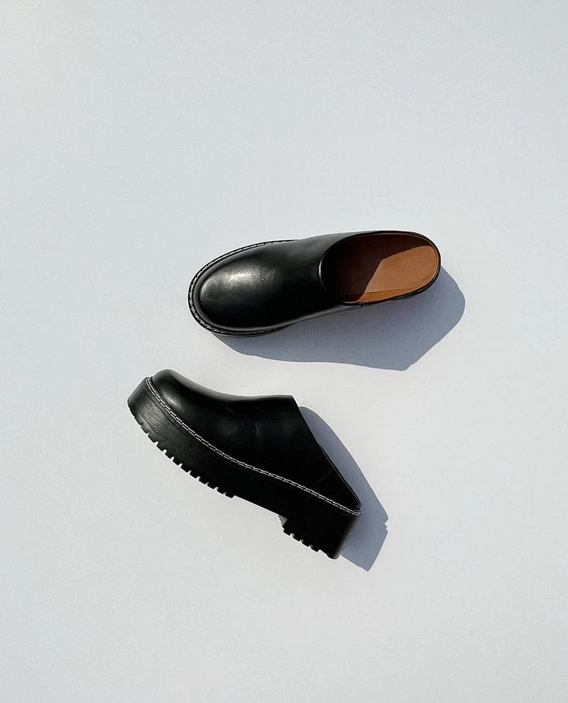 Half leather sandal shoes