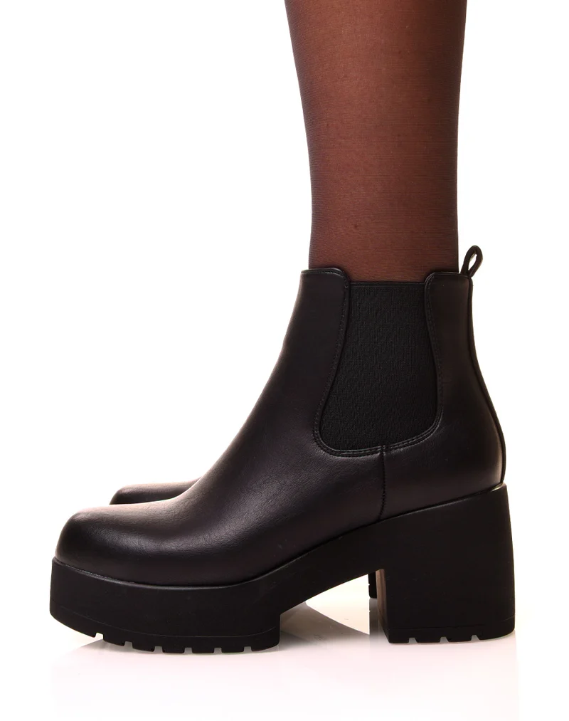 Bottines noires à plateforme