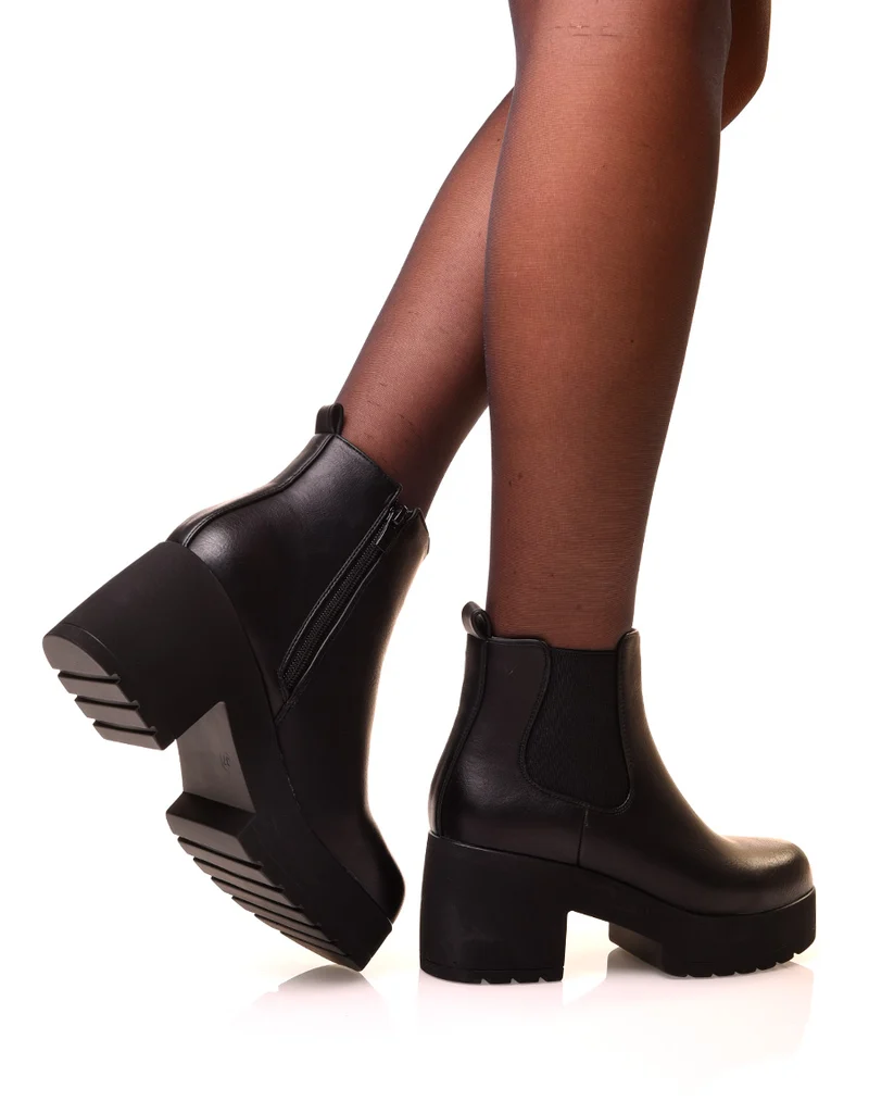 Bottines noires à plateforme