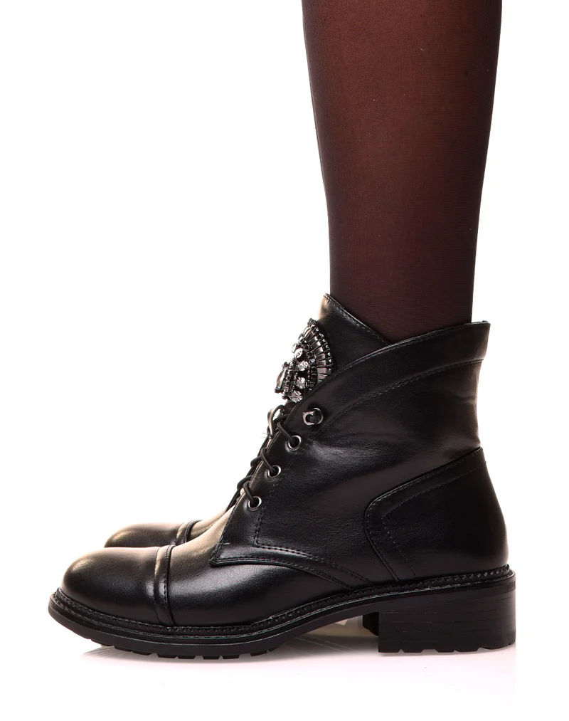 Bottines noire à strass