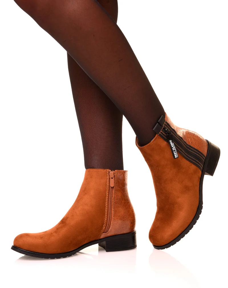 Chelsea boots camel bi matière