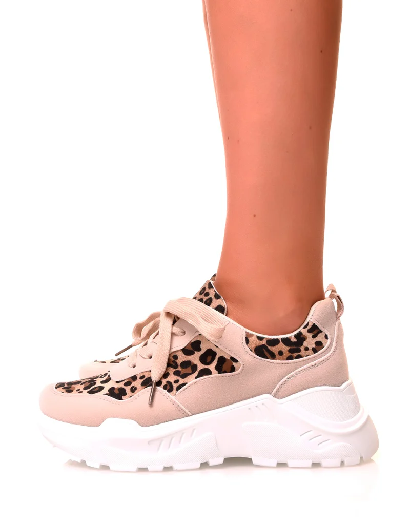 Basket leopard à plateforme