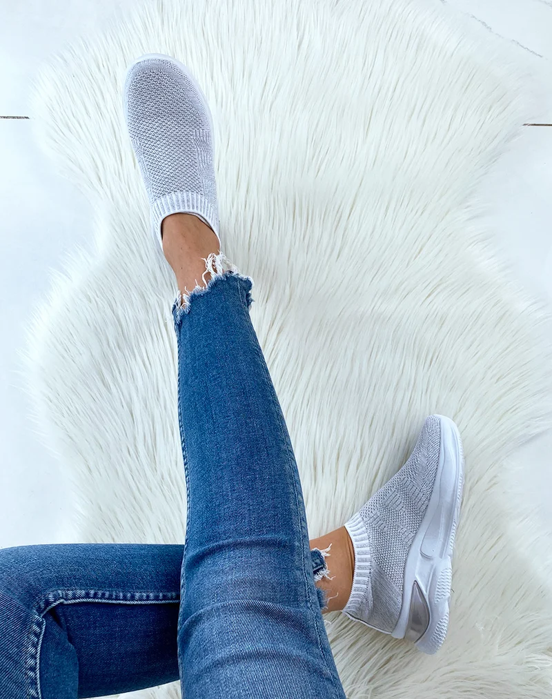 Baskets chaussettes basses Silver