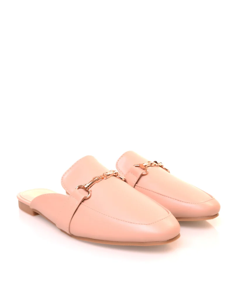 Mocassins en similicuirs beiges ouverts
