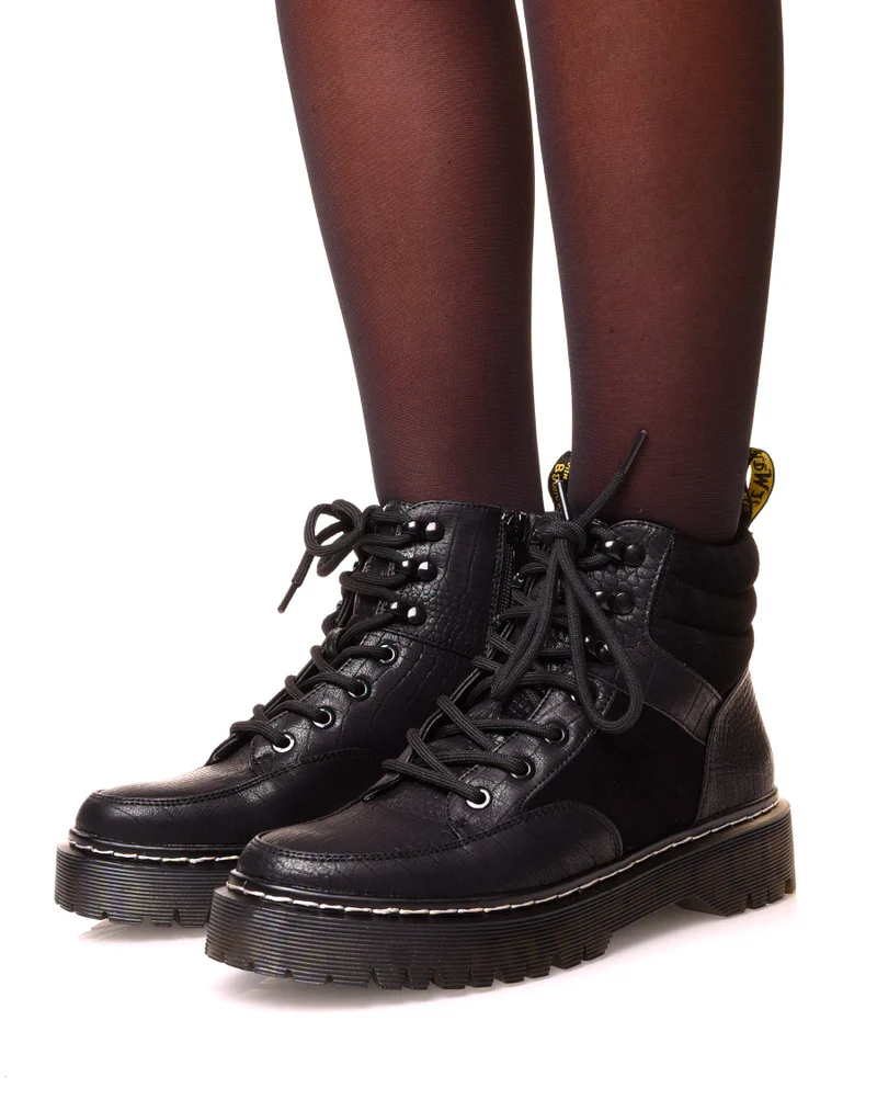 Bottines à semelle épaisse bi matières