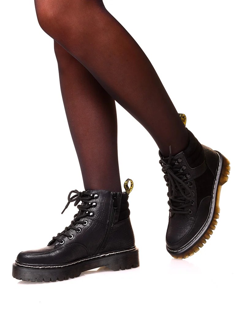 Bottines à semelle épaisse bi matières