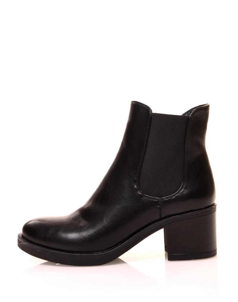 Bottines à talons carrés noires
