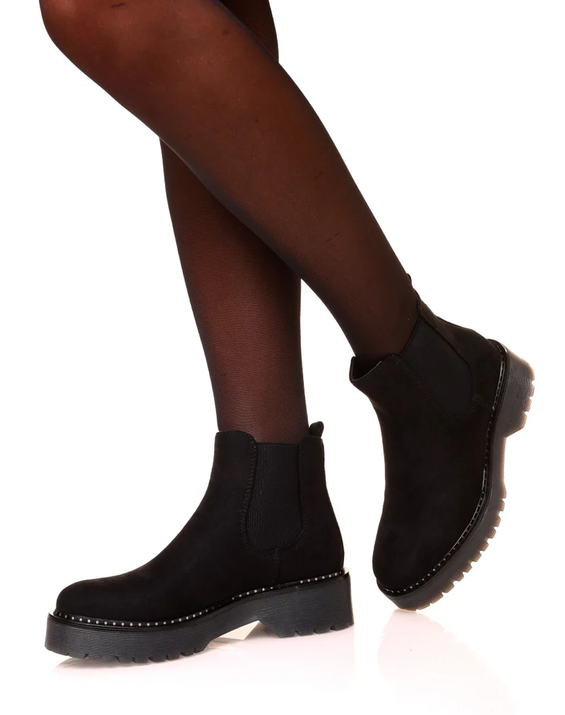 Chelsea boots noires en suédine