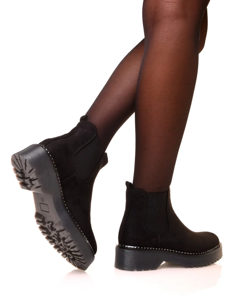 Chelsea boots noires en suédine