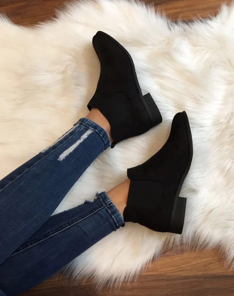 Chelsea boots noir en suédine