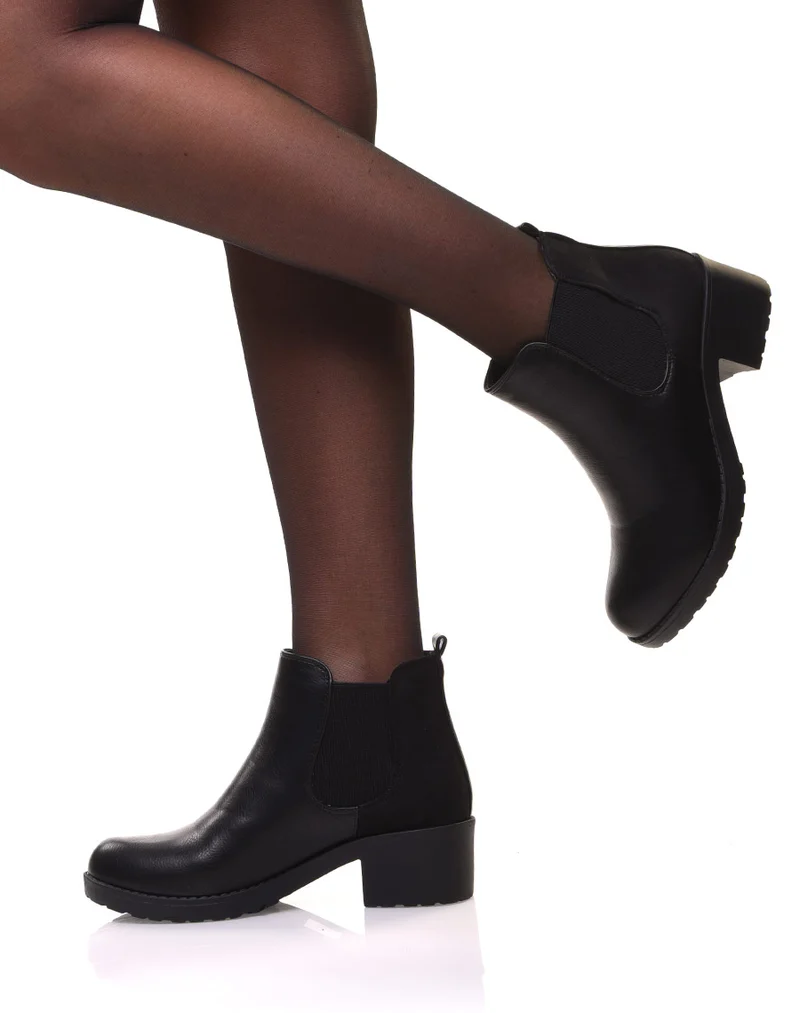 Chelsea boots noires semelles épaisses