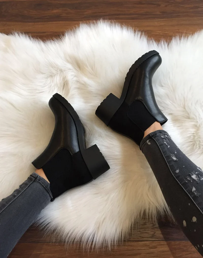 Chelsea boots noires semelles épaisses