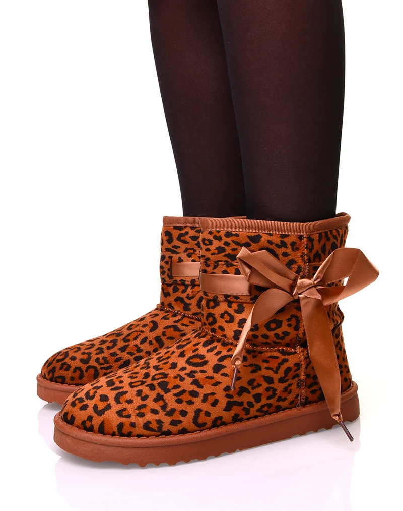 Bottines fourrées léopard