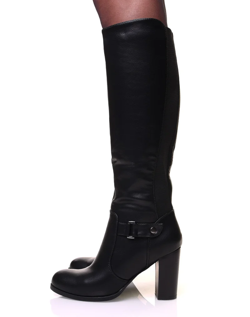 Bottes effet cuir à talon