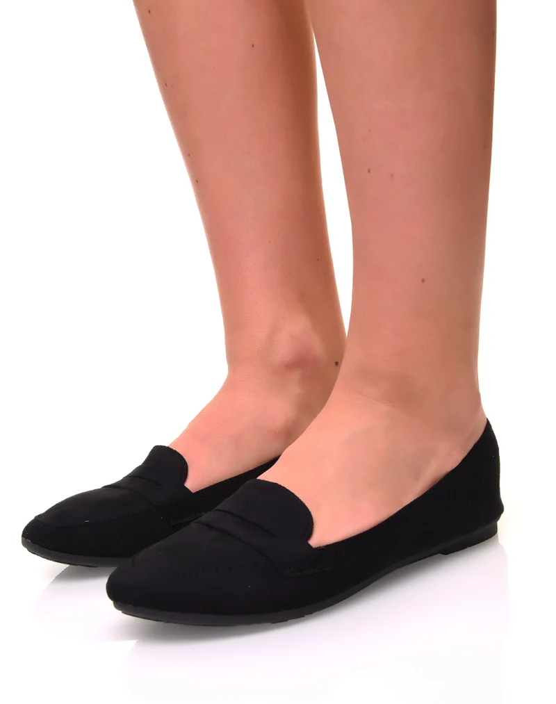 Mocassins en suédine noire