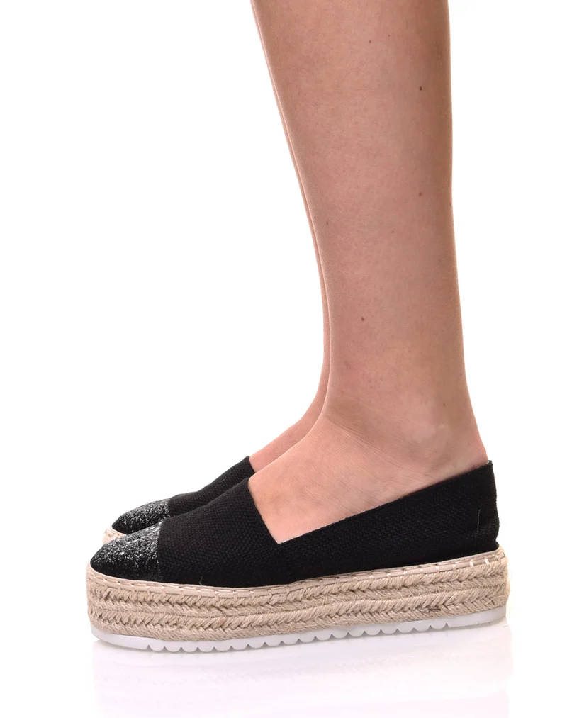 Espadrilles noires semelles épaisses