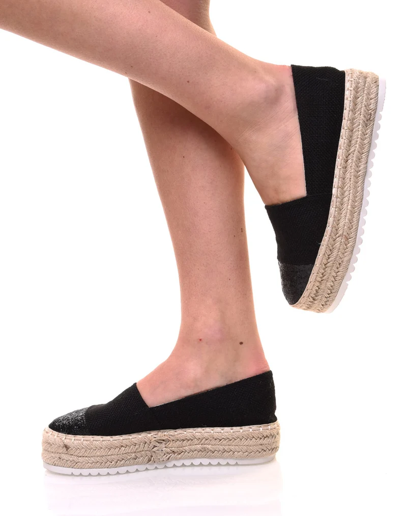 Espadrilles noires semelles épaisses