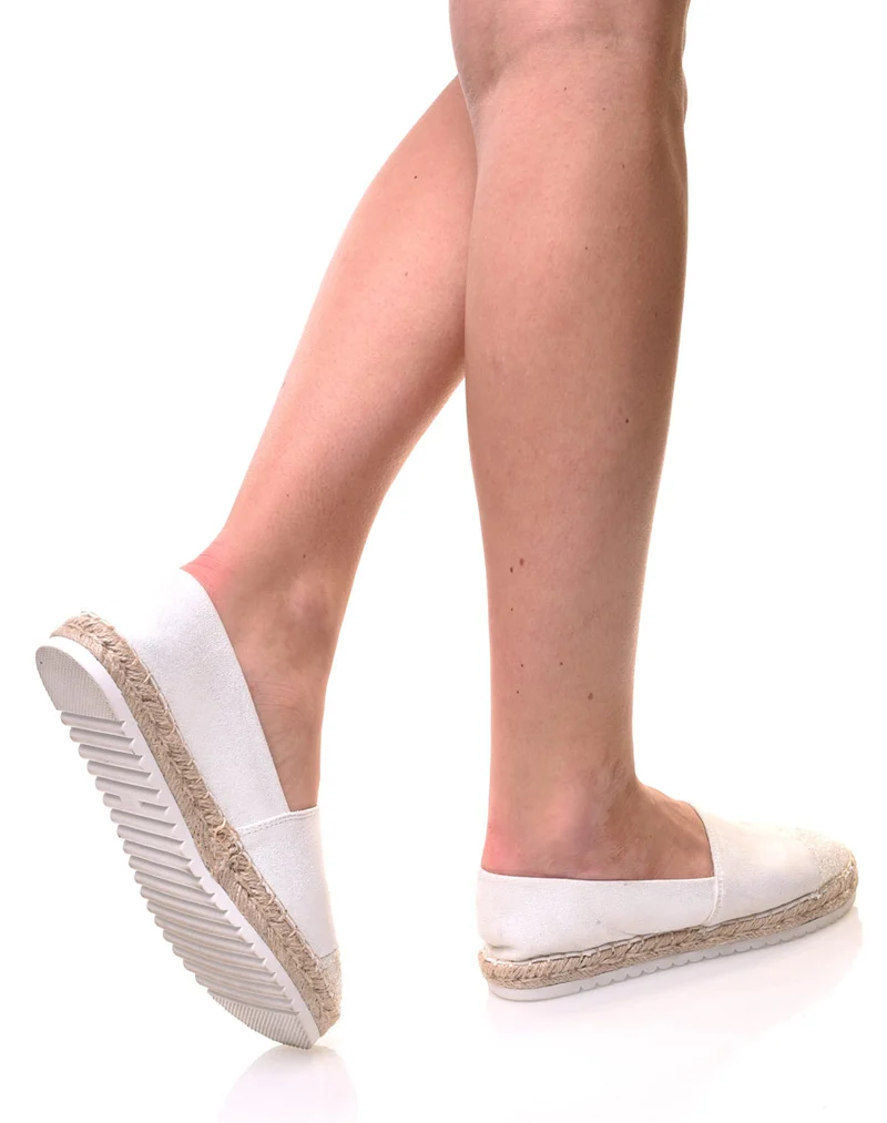 Espadrilles blanches effet brillant